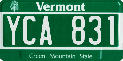 VT license plate YCA831