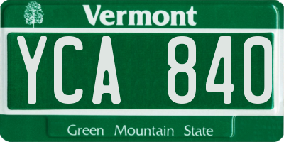 VT license plate YCA840