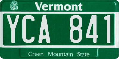 VT license plate YCA841