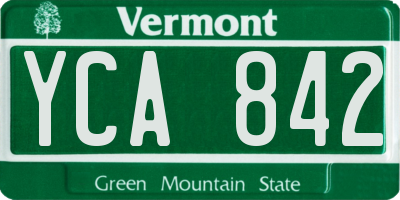 VT license plate YCA842