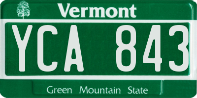 VT license plate YCA843