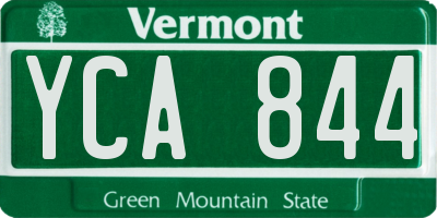 VT license plate YCA844