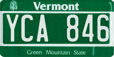 VT license plate YCA846