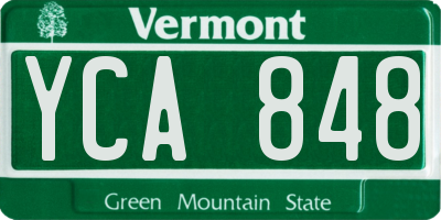 VT license plate YCA848