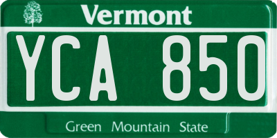 VT license plate YCA850