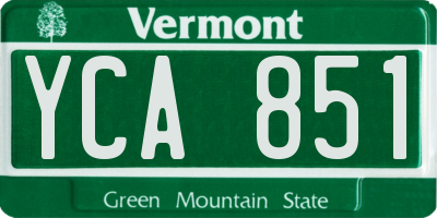 VT license plate YCA851