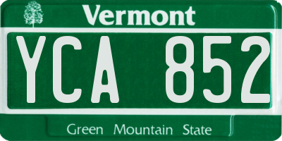 VT license plate YCA852