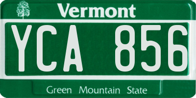 VT license plate YCA856