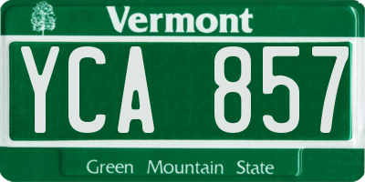 VT license plate YCA857