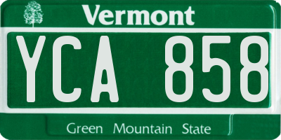 VT license plate YCA858