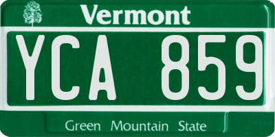 VT license plate YCA859