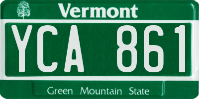 VT license plate YCA861