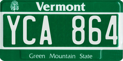VT license plate YCA864