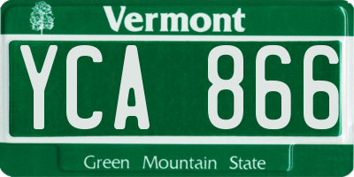 VT license plate YCA866