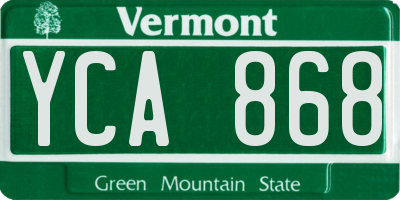 VT license plate YCA868
