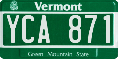 VT license plate YCA871