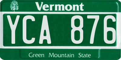 VT license plate YCA876
