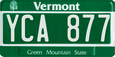 VT license plate YCA877