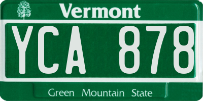 VT license plate YCA878