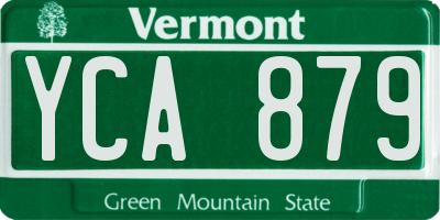 VT license plate YCA879