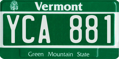 VT license plate YCA881
