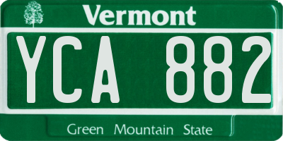 VT license plate YCA882