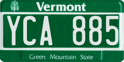 VT license plate YCA885