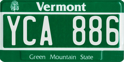 VT license plate YCA886