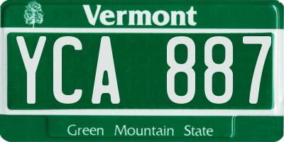 VT license plate YCA887