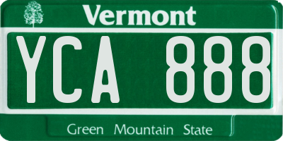 VT license plate YCA888