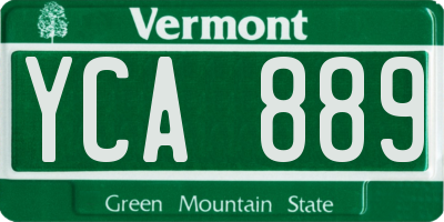 VT license plate YCA889