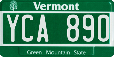 VT license plate YCA890
