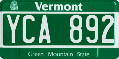 VT license plate YCA892