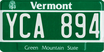 VT license plate YCA894