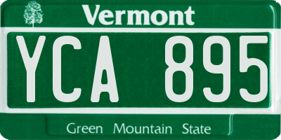 VT license plate YCA895
