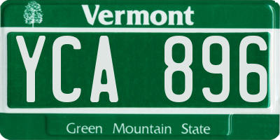 VT license plate YCA896