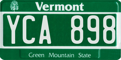 VT license plate YCA898
