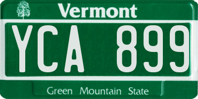 VT license plate YCA899