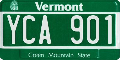 VT license plate YCA901