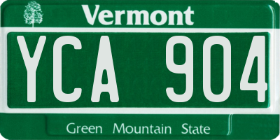 VT license plate YCA904