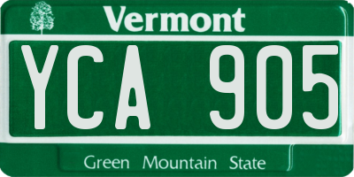VT license plate YCA905