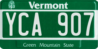 VT license plate YCA907