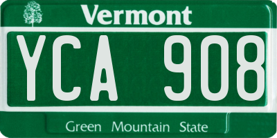 VT license plate YCA908
