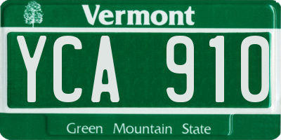 VT license plate YCA910