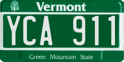 VT license plate YCA911