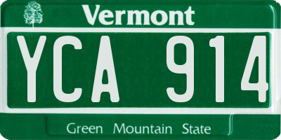 VT license plate YCA914