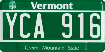 VT license plate YCA916