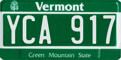 VT license plate YCA917