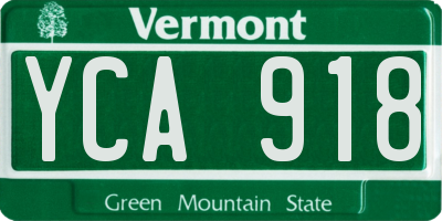 VT license plate YCA918