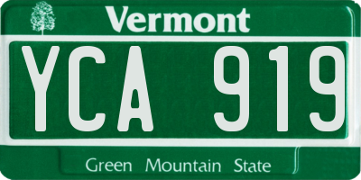 VT license plate YCA919